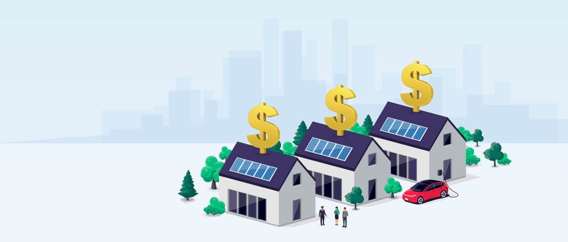 home with solar and money