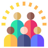 community icon with 5 colour